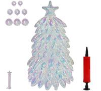 51 Inch Christmas Tree Balloon, Inflatable Crystal Christmas Tree, Reusable Jumbo 3D Iridescent Xmas Trees Foil Balloon Kit,Standing Decor for Home Festival Party Decorations New Year Gifts(#g)
