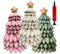 51 Inch Christmas Tree Balloon, Inflatable Crystal Christmas Tree, Reusable Jumbo 3D Iridescent Xmas Trees Foil Balloon Kit,Standing Decor for Home Festival Party Decorations New Year Gifts(3pcs mix)