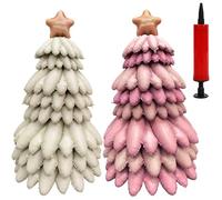 51 Inch Christmas Tree Balloon, Inflatable Crystal Christmas Tree, Reusable Jumbo 3D Iridescent Xmas Trees Foil Balloon Kit,Standing Decor for Home Festival Party Decorations New Year Gifts(2pcs d+f)