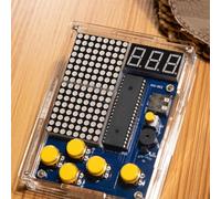 51 Microcontroller DIY Pixel Game Console Kit - Retro Electronic Learning Kit for Programming & Soldering, Includes Shell, 5 G(C)