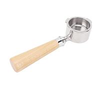 51 Mm 3 Ear Coffee Machine Filter Holder with Filter Basket Wooden Handle Bottomless Filter Holder for EC0680 (#2)