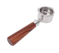 51 Mm 3 Ear Coffee Machine Filter Holder with Filter Basket Wooden Handle Bottomless Filter Holder for EC0680 (#1)