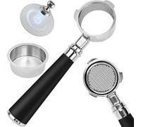 51 mm Bottomless Portafilter 3 Ears Suitable for DeLonghi Classic EM450 Including 0.2 mm Puck Screen + 2 Cup Strainer