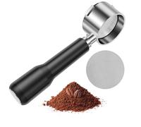 51 mm Bottomless Portafilter with 3 Ear Espresso Puck Screen Fits DeLonghi EC680/EC685, Coffee Portafilter with Stainless Steel Sieve(Black)