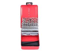 51 - Piece High Speed Steel Drill Bits Set, Twist Drill Bits for Metal Wood Plastic, Precision Ground HSS Drill Bits with Staggered Cutting Edges, for Mechanical Processing and Woo