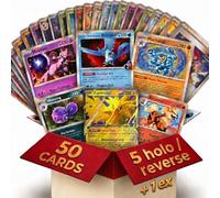 51 Pokemon Cards English - 1 Guaranteed EX Ultra Rare + 5 Holo & Reverse Holo + 45 Common and Uncommon - Authentic Original TCG Cards from English Booster Packs - Random Bulk Lot for Collectors & Gift