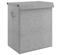 (51 x 34.5 x 59 cm) vidaXL Foldable Laundry Hamper Grey Faux Linen Fabric Sorter Bin Multi Sizes