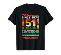 51 Years 612 Months of Being Awesome Born 1975 51st Birthday T-Shirt