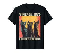 51 Years Old Gift Retro Vintage 1975 Cat Lover 51st Birthday T-Shirt