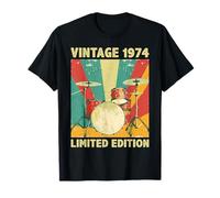 51 Years Old Gift Vintage 1974 Drums Lover 51st Birthday T-Shirt
