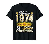51 Years Old Made In 1974 Floral 51st Birthday Decorations T-Shirt