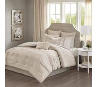 510 DESIGN All Season Down Alternative Bedding with Matching Shams, Decorative Pillow, Polyester, Ramsey Damask Neutral, King