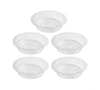 510 Pack Clear Plastic Plant Saucer Drip Trays Heavy Duty and Sturdy with Ridge Design to Keep Plant Roots Healthy and Floors Protected from Drainage (6 inch 5pcs)