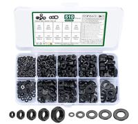510 Pcs M2 M3 M4 M5 M6 Black Hex Nuts Set and Flat Washers for Screws: 255 Nuts Assortment + 255 Metal Washer Assorted washers, Hex Lock nuts Captive Nut and Lock Washer Spacers