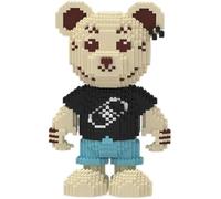 5105-Piece Micro Block Animal Bear Building Kit - Cute Plush-Style Bear with Streetwear Outfit | Detailed Collectible for 16+ Teens & Adults | Unique Gift for Birthdays/Christmas (910006)
