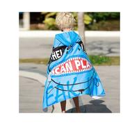 (51208) Swimming bath towel cloak bath towel boy shark quick-drying children's bathrobe absorbent sports travel beach towel
