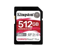 512GB Kingston Canvas React Plus SD (SDXC) Memory Card UHS-II U3 V60 280MB/s R
