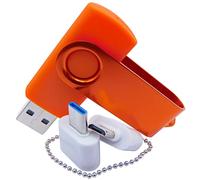 512MB Mini Capacity USB Flash Drives Thumb Drive Memory Sticks with OTG & Type-C/USB C Adaptor (Orange)