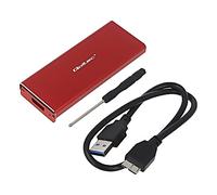 51831 Hard Drive Enclosure: M.2 PnP SATA III, USB 3.0 Aluminum Red QOLTEC