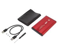 51860 Hard Drive Enclosure: 2.5" PnP SATA III, USB 3.0 Aluminum Red QOLTEC