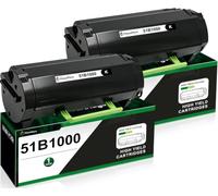 51B1000 Black 2-Pack Compatible Toner Cartridges for Lexmark Printers | Fits MS317 MS317dn MX317 MX317dn MS417 MS417dn MX417 MX417de MS517 MS517dn MX517 MX517de MS617 MS617dn MX617 MX617de