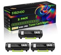 51B2H00 Compatible for Lexmark Toner Cartridges with Chip MS417DN MS617DN MX517DN MS517DN MX417DN Printers (3 Pack Black)