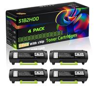 51B2H00 Compatible for Lexmark Toner Cartridges with Chip MS417DN MS617DN MX517DN MS517DN MX417DN Printers (4 Pack Black)