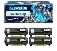 51B2H00 Toner Cartridge Compatible for Lexmark MS317dn MS417dn MS517dn MS617dn MX317dn MX417de MX517de MX617de Printers, With Chip Large Capacity 8500 Pages (4 Pack Black)