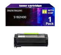 51B2H00 Toner Cartridge with chip High Yield Replacement for Lexmark 51B2000 51B2H00 Compatible with Lexmark MS417 5171617 MX417 517 617 Laser Printer Ink,Black-1 Pack