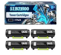 51B2H00 Toner Cartridges Compatible for Lexmark MS417DN MS617DN MX517DN MS517DN MX417DN MX617DN Printers, With Chip Large Capacity 30000 Pages (4 Pack Black)