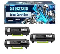 51B2X00 Toner Cartridge Compatible for Lexmark MS317dn MS417dn MS517dn MS617dn MX317dn MX417de MX517de MX617de Printers, With Chip Large Capacity 20000 Pages (3 Pack Black)