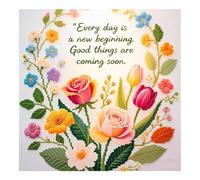 51buyoutgo 11CT Cross Stitch Kits for Adults - 12x12 in Pre Printed Embroidery Kit with Funny Easy Washable Quotes Pattern, Stamped Fabric, Fit for DIY Home Decor, Mum Gifts & Stress Relief