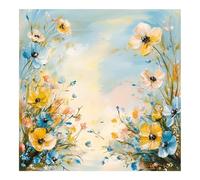 51buyoutgo 11CT Cross Stitch Kits for Adults - Advanced Pre Printed Stamped Cross-Stitch Embroidery Kits for Adults Beginners, 12x12 Inch Flower Crossstitch Crafts for Wall Decor or Mum Gifts