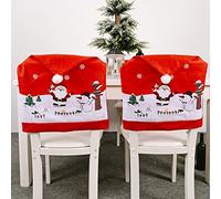 51buyoutgo 4 Pcs Christmas Chair Covers for Dining Chairs, Christmas Chair Back Seat Covers Decorations Set of 4 UK