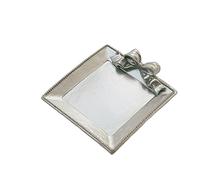 51buyoutgo Silver Candle Plate, Decorative Candle Display Tray Dish Mat Coaster, Small Silver Candlestick Candle Holders Set for Living Room Tables Home Decoration Bedroom