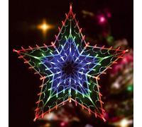 Greenfields 51cm Christmas Star Silhouette Window Decoration Multi Colour 100 LED Chaser Lights for Indoor Outdoor Use Home Xmas Gift