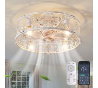 51cm Farmhouse Reversible Caged Ceiling Fan with Light Kit And Remote