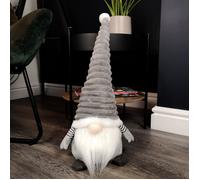 Samuel Alexander 51Cm Large Sitting Plush Christmas Gonk With Grooved Hat In Grey