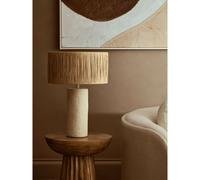 51cm Natural Papier Mache Style Table Lamp With Natural Raffia Shade Natural