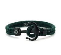 51Luckind Anchor Bracelet for Men, Green Braided Nautical Rope Braclet Black Anchor Clasp, Gift for Sailors, Fathers, Boyfriends Beach Vacation