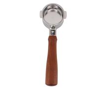 51mm 2 Ears Bottomless Portafilter, 304 Stainless Steel with Wood Handle, Durable Coffee Machine Accessory - Easy to Clean, Precise Extraction, Ideal for Delonghi Espresso Makers