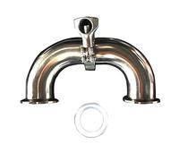 51mm 2" Pipe O/D 304 Stainless Steel Sanitary Elbow Pipe Fitting 64mm + 2" 51mm Tri Clamp Ferrule 64mm O/D + Silicone Gasket