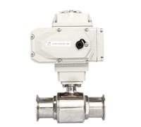 51mm 2-Way Motorized Ball Valve - Stainless Steel Electric Valve with Tri Clamp Ferrule - Q911F-16P - High Torque, No Leakage(12VDC)