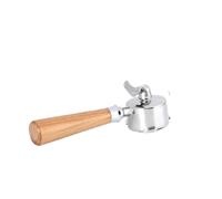 51MM 3 Ears Handle Filter ，Compatible for Delonghi ，Compatible for Dedica， EC680/685 Stainless Steel Coffee Double Mouth Splitter Portafilter Barista Tool(51mm-3ears -Beech)