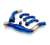 51mm / 60mm Motorcycle Exhaust Pipe Systems Stainless Steel Front Link For Yamaha MT-09 MT09 FZ-09 XSR900 2021-2023(Blu)