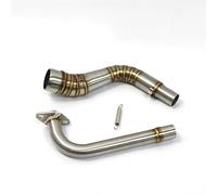 51mm / 60mm Motorcycle Exhaust System Motocross Front Link Pipe For Yamaha Nmax155 2015-2017 2015-2019 2020-2023(Silver 2015-2017)