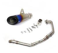 51mm / 60mm Slip On Full Systems Motorcycle Exhaust Pipe Front Mid Link Muffler For Yamaha MT03 MT-03 YZF R3 R25(D-Half Blue)
