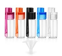 51MM Bottles with Mit Small Funnel, Spice Powder Tool Set, Secret Flask | Spice Powder Tool Set, Portable Snuff Vial for Travel, Pocket Bottle for Powder Storage Essential Oils Spices(6PCS)