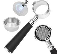 51mm Bottomless Portafilter 2 Ears Fits De'Longhi ECOV311, ECOV310, EC260, ECP35.31, ECP33.21 and ECP31.21, Includes 0.2mm Puck Screen and Double Shot Filter Basket