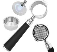 51mm Bottomless Portafilter 3 Ears Fits De'Longhi Dedica EC685, EC785, EC885, EC820, EC850, EC860, EC890, EC680 and Smeg, Includes 0.2mm Ultra-Thin Puck Screen and 14g Double Shot Filter Basket